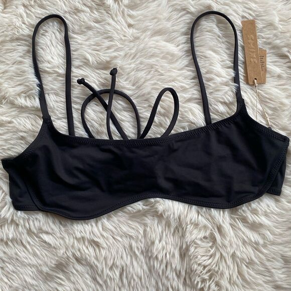 Skims Black Micro Scoop Bikini Top Woman's Large - Picture 1 of 9